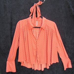 FREE PEOPLE Polka Dot Blouse XS